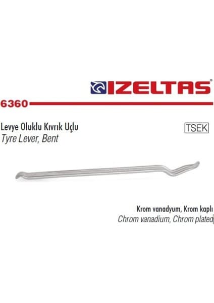 İzeltaş Oluklu Kıvrık Uçlu Levye 600 mm