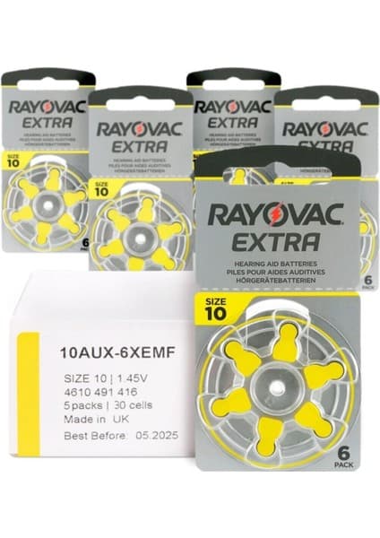 Rayovac Extra 10 Numara Işitme Cihazı Pili 6x5 (30 Adet) Fiyatı