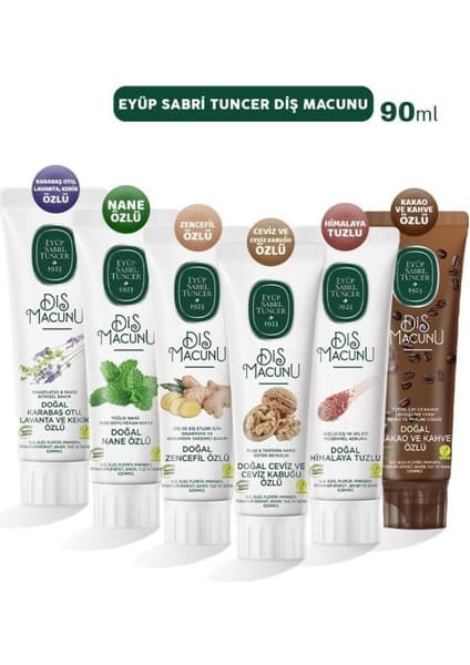 Eyüp Sabri Tuncer Diş Macunu Ceviz, Himalaya, Kakao, Lavanta, Nane ve
