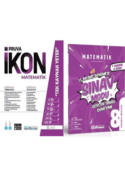 Pruva Akademi 8. Sınıf Matematik Defter - Deneme Seti Seti 2023 2