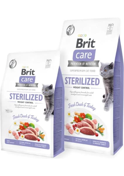 Brit Care Sterilized Ördek Etli Tahılsız Ağırlık Dengeleyici Kısırlaştırılmış Kedi Maması 2