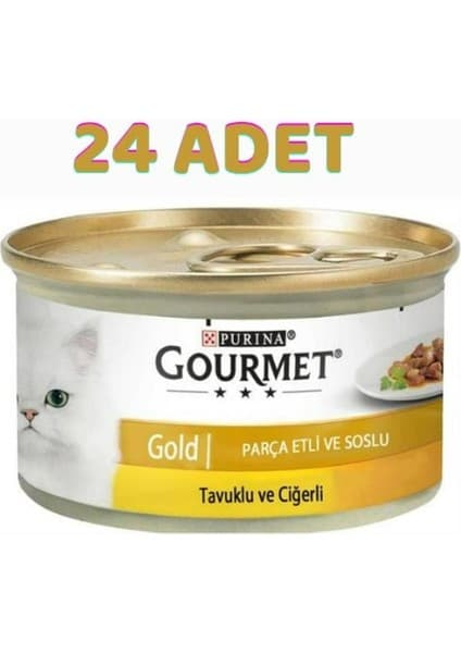 Gourmet Gold Tavuk Ciğer Parça Etli Kedi Konservesi 24X85