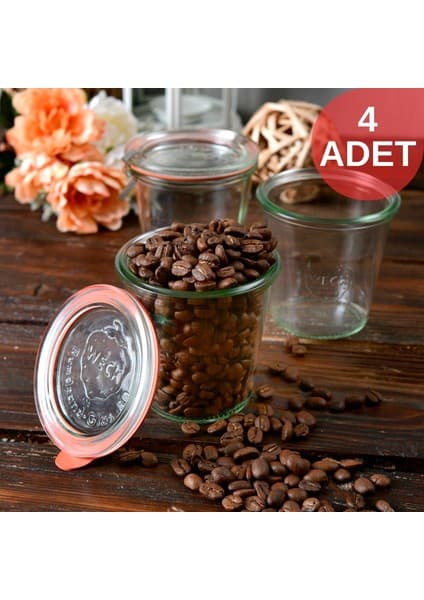 Weck 290 ml Mold Cam Saklama Kavanoz Seti 4
