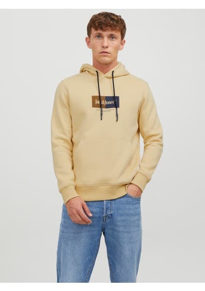 Jack & Jones Kapüşonlu Standart Kalıp Sarı Erkek Sweatshirt