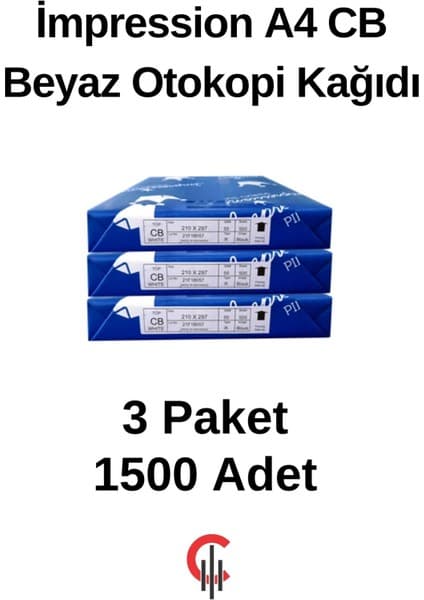Impression A4 Cb Beyaz Otokopi Kağıdı 3 Paket 1500