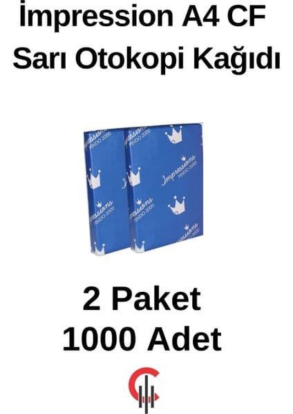 Impression A4 Cf Sarı Otokopi Kağıdı 2 Paket 1000