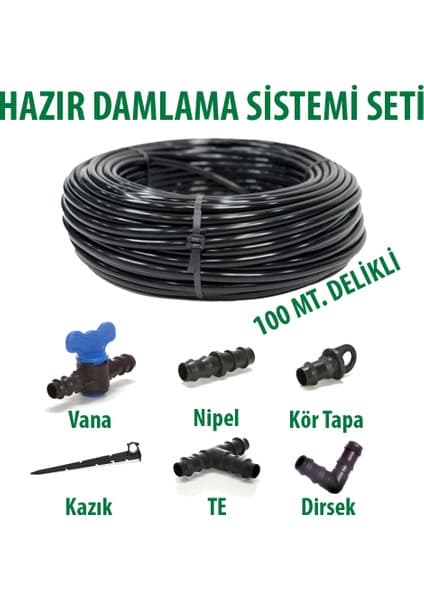 Bahçe 16X20 0,9mm 100 Metre Delikli Damlama Borusu Sistemi Fiyatı