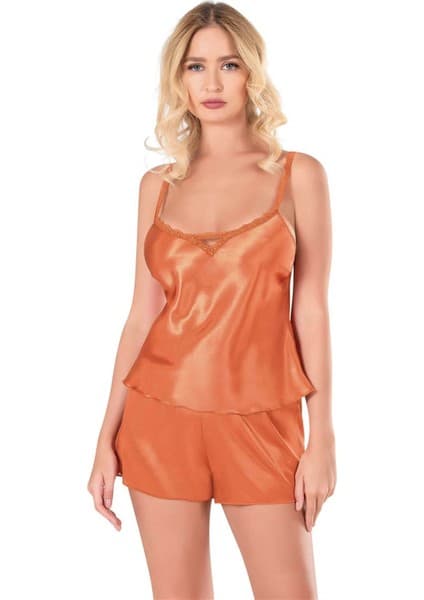 Primoda Aria's Closet Oranj Saten Babydoll Şort Takımı Fiyatı