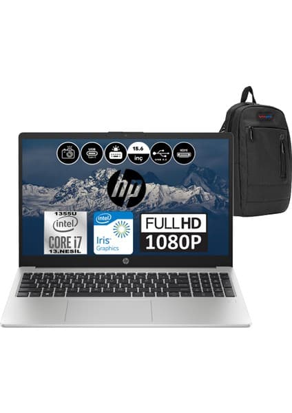 Hp 250 G10 Intel Core I7 1355U 16GB 512GB SSD Intel® Iris® Xᵉ Windows 11 Home 15.6" Fhd Taşınabilir