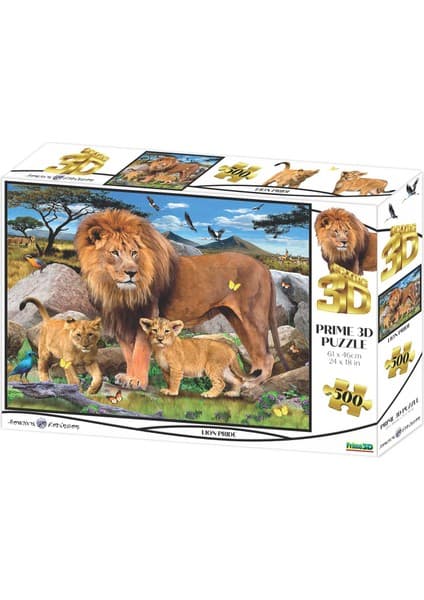 Prime 3D - Aslan Ailesi 500 Parça Yetişkin Puzzle 10161 Fiyatı