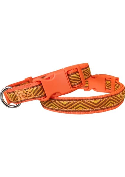 Colezium Dalga Desenli Dokuma Köpek Boyun Tasması 1,5 cm x 27 x 40 cm