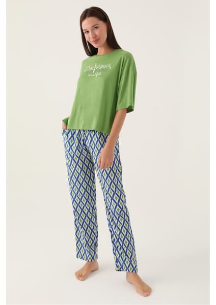 Arnetta Confidence Açık Haki Kadın Kısa Kol Pijama