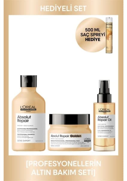 L'oréal Professionnel L’oréal Professionnel Serie Expert Absolut Repair Süper Altın Bakım Seti 3 Lü