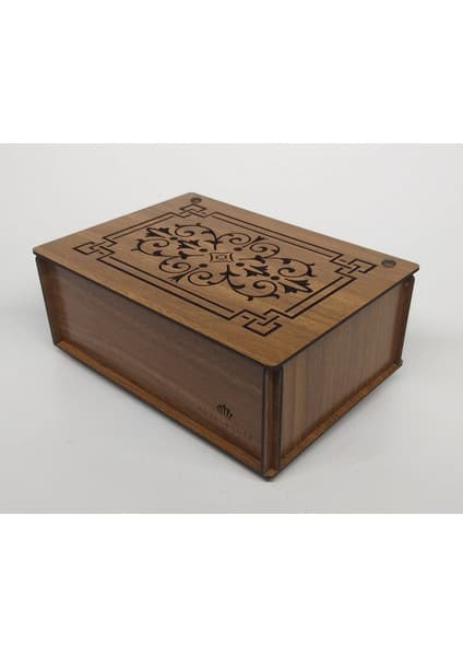 Turbozeka Ahşap Lazer Kesim Çay Kutusu, Teabox, 9 Bölme, Çeşitli Bitki