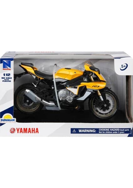 Newray 1:12 Ölçekli Sarı Yamaha Yzf-R1 Model Motor Gerçekçi Tasarım ve