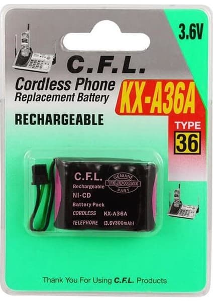 Golf Telsiz Telefon Pili 3.6V 300MAH KX-A36