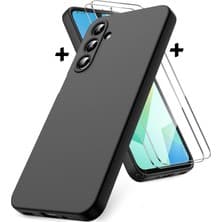 Samsung Galaxy A17 Kılıf Kamera Korumalı Renkli Yumuşak Mat Silikon + 9h Ekran Koruyucu Cam Set 2in1