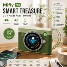 Mifly Smart Treasure M3 10000 Mah 22.5W Hızlı Şarjlı Powerbank Bluetooth Hoparlör 1.53’’ Dokunmatik Akıllı Ekranlı Taşınabilir Şarj Cihazı