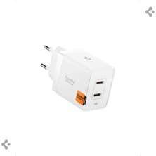 Spigen 47W USB-C 2 Port Mini Hızlı Şarj Aleti PPS 2.0 Super Hızlı Şarj GaN Pro Isı Düşürücü Güç Adaptörü Akım Koruma iPhone & Android & iPad & MacBook Type-C Beyaz - ACH08707 (Spigen TR Garantili)