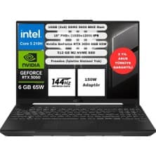 ASUS TUF Gaming F16 FX607VJ-RL033-GAMING Intel Core 5 210H 16GB 512GB SSD RTX 3050 6GB (65W) 16" FHD+ WUXGA 144Hz IPS Panel Taşınabilir Bilgisayar