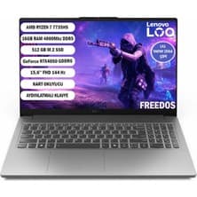 Lenovo LOQE AMD Ryzen 7 7735HS 16GB 512GB SSD RTX4050 Freedos 15.6" Taşınabilir Bilgisayar 83S0002YTR