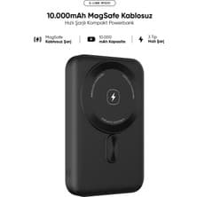 S-Link M1031 10000MAH Magsafe 15W HSC22.5W+PD20W+QC3.0 Siyah LCD Taşınabilir Şarj Cihazı Powerbank