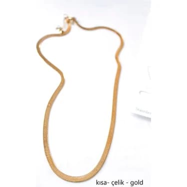 Kısa Italyan Çelik Kolye-45 cm -