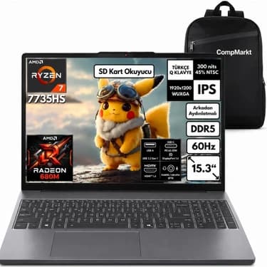 Lenovo Ideapad Slim 3 Amd Ryzen 7 7735HS 16GB 1TB SSD Windows 11 Pro 15.3" Taşınabilir Bilgisayar +