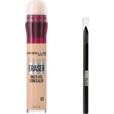 Mey İthalat Maybelline New York Instant Anti Age Eraser Kapatıcı 01 Light & Mini Tattoo Liner Gel