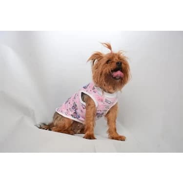Mey İthalat Organik Kumaşlı Köpek ve Kedi Kıyafeti - Pembe Yıldızlı Xs