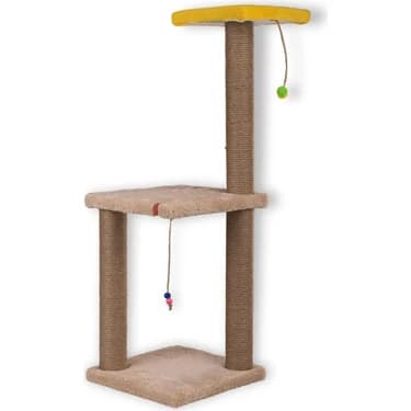 Mey İthalat Pugalo 82 cm Krem Iki Katlı Kedi Tırmalama Tahtası Catnipli Tırmalama Tahtası