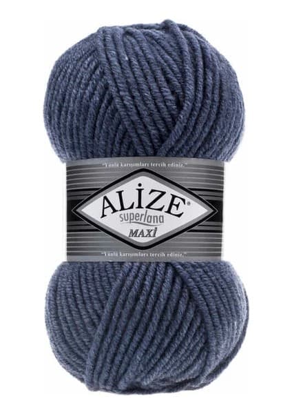 Alize 5 Adet Süperlana Maxi Denim Melanj 203 Kalın El Örgü Ipi Yelek Hırka Ipi Atkı Bere Kazak