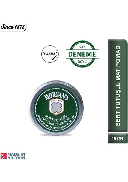 Morgan's Pomade Seyahat Boy Low Shine Firm Hold Matt Pomade Sert Tutuş, Mat Saç Şekillendirici