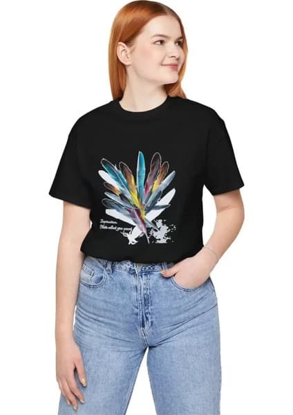 Stock Mount Bisiklet Yaka Baskılı T-Shirt