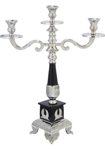 Vitale Royal Silver 3'lü Şamdan 53 cm