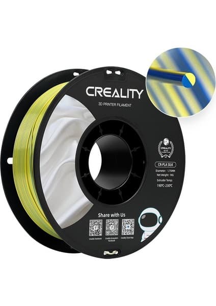 Creality Cr-Silk Pla 1,75MM 3D Filament 1kg - Sarı Mavi Fiyatı