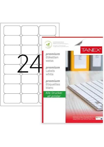 Tanex Laser Etiket Kod 2024 64MM x