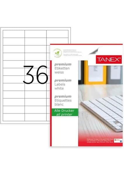 Tanex Laser Etiket KOD2536 x 63MM x