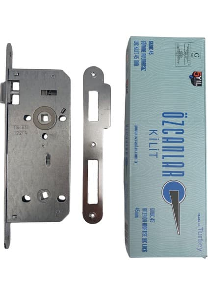 Özcanlar Oval 45 mm Gömme İç Kapı Wc Kilidi Tuvalet ve Banyo Kapısı Kilidi (Wc) (18 mm x 45