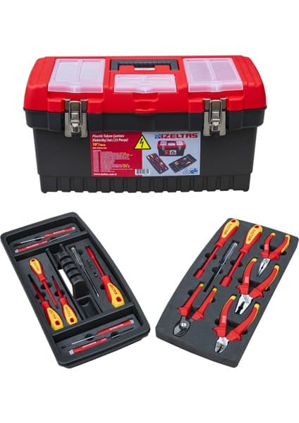 Izeltaş 19'' Plastik Takım Çantası Elektrikçi Set Dolu (23 Parça)