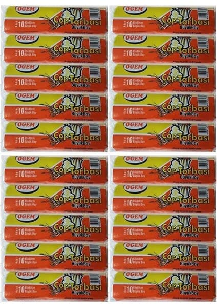 Ögem Büyük Boy Çöp Poşeti (65 x 80 Cm) 10 Lu Rulo x 20 Paket Fiyatı