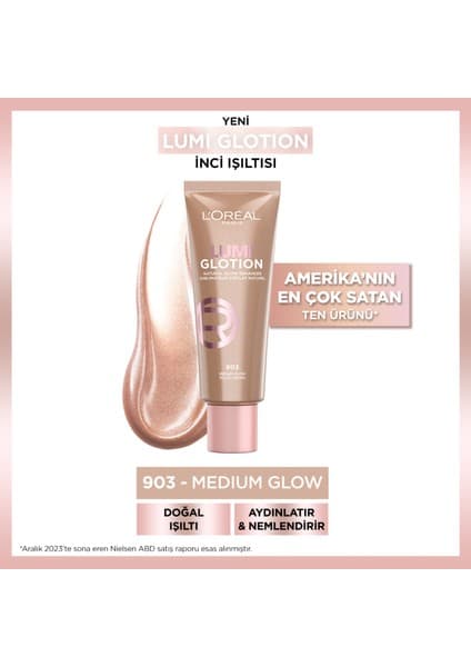 Glotion All-in-one Doğal Işıltı 903 - Medium Glow 40 ml Highlighter, Likit