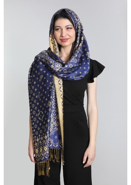 Mystic Sax Mavi Gold Pashmina Şal Fiyatı - Taksit Seçenekleri
