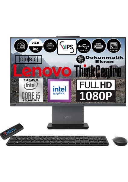Lenovo Thinkcentre Neo 24 50A Gen5 Intel Core I5 13420H 16GB Ddr5 1tb SSD Freedos Intel® UHD