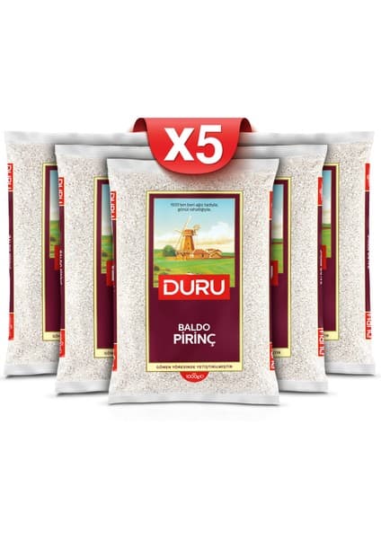 Duru 5'li Baldo Pirinç 1 kg x 5 Yüksek Protein İçeren Sağlıklı Beslenme