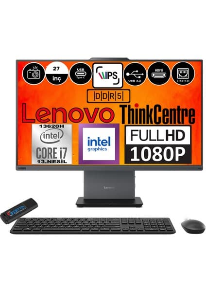 Lenovo Thinkcentre Neo 27 50A Gen5 Intel Core I7 13620H 64GB Ddr5 512GB SSD Windows 11 Pro Intel®