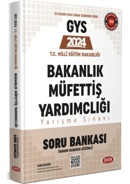 Data Yayınları T.C. Milli Eğitim Bakanlığı Müfettiş Yardımcılığı Yarışma Sınavı Soru