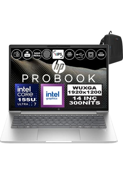 Hp Probook 440 G11 Intel Core Ultra 7 155U Ddr5 16GB 512GB SSD Intel® Aı Boost 14" Wuxga IPS