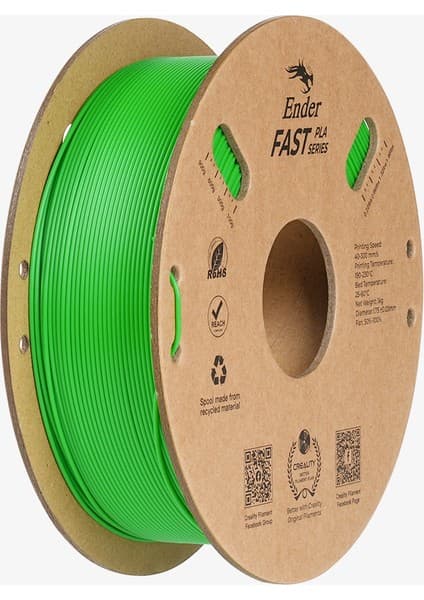Ender Fast PLA Filament Yeşil 1.75MM 1kg Standart Kalitesi