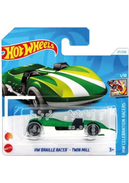 Hot Wheels 1/64 Ölçek Tekli Regular Arabalar HTC99 Hw Celebration Racers / Hw Braille Racer - Twin